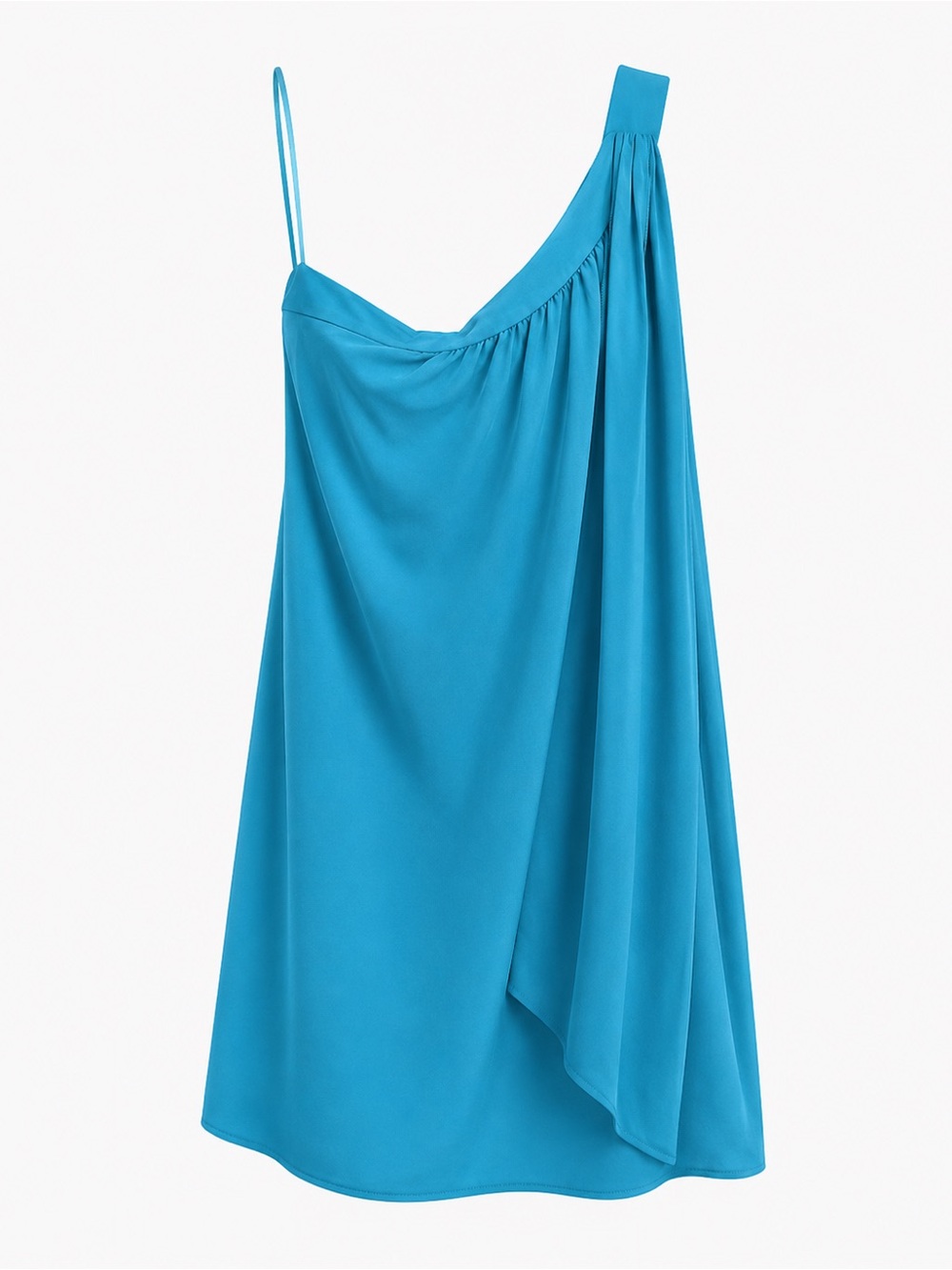 Banana Republic Turquoise One-Shoulder Draped Dress
